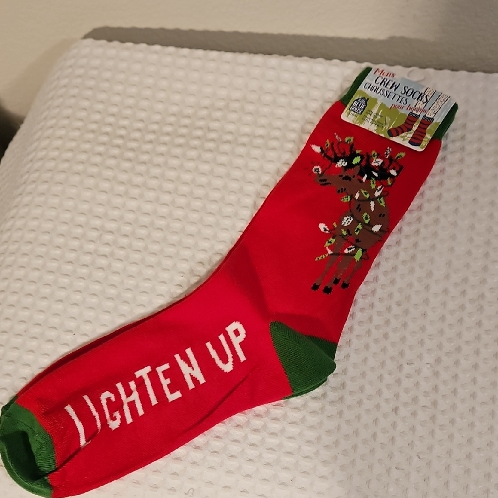 Lighten Up Festive Red and Green Socks